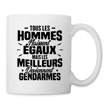 Les meilleurs hommes deviennent gendarmes - Mug blanc - blanc - Droite