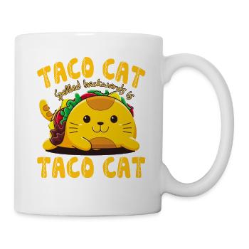 Funny Cute Tacocat Taco Cat Spelled Backward - Mug - white - Right
