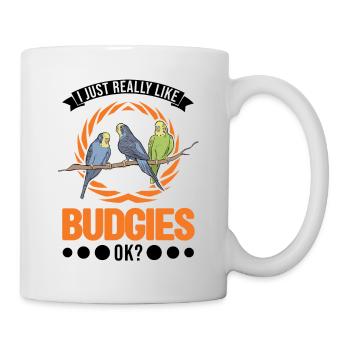 J’aime beaucoup les perruches perruches perruches perruches - Mug blanc - blanc - Droite
