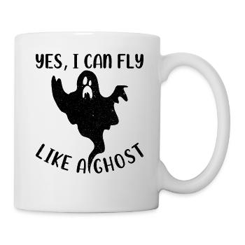Halloween Ghost Funny Ghost - Yes I Can Fly Like A - Mug - white - Right