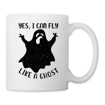 Halloween Ghost Funny Ghost I Yes I Can Fly Like A - Mug - white - Right