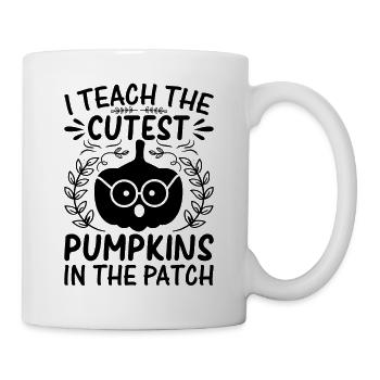 J’enseigne les citrouilles les plus mignonnes du patch - Mug blanc - blanc - Droite