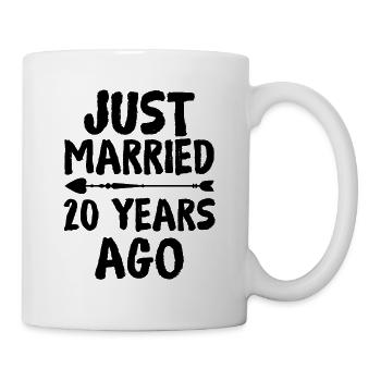 Just Married 20 Years Ago 20th Wedding Anniversary - Tasse - Weiß - Rechts