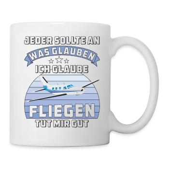 FLIEGEN TUT MIR GUT - Tasse - Weiß - Rechts