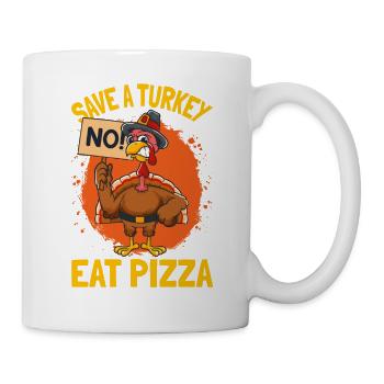 Save A Turkey Eat Pizza - Mug blanc - blanc - Droite