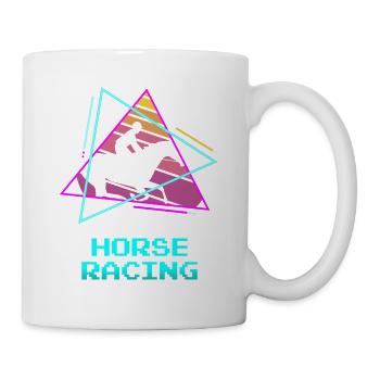 Retro Vintage Classic Horse Racing Equestrian - Tasse - Weiß - Rechts