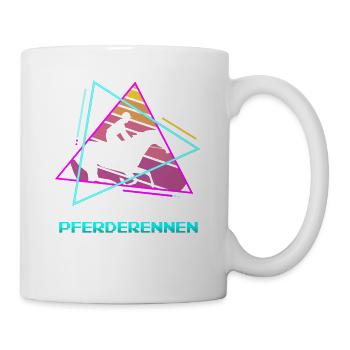 Retro Vintage Classic Horse Racing Equestrian - Tasse - Weiß - Rechts