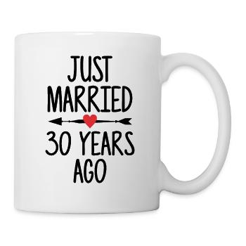 Just Married 30 Years Ago 30th Wedding Anniversary - Mug - white - Right
