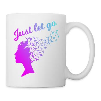 Just let Go - Les oiseaux s’envolent de leur tête - Mug blanc - blanc - Droite