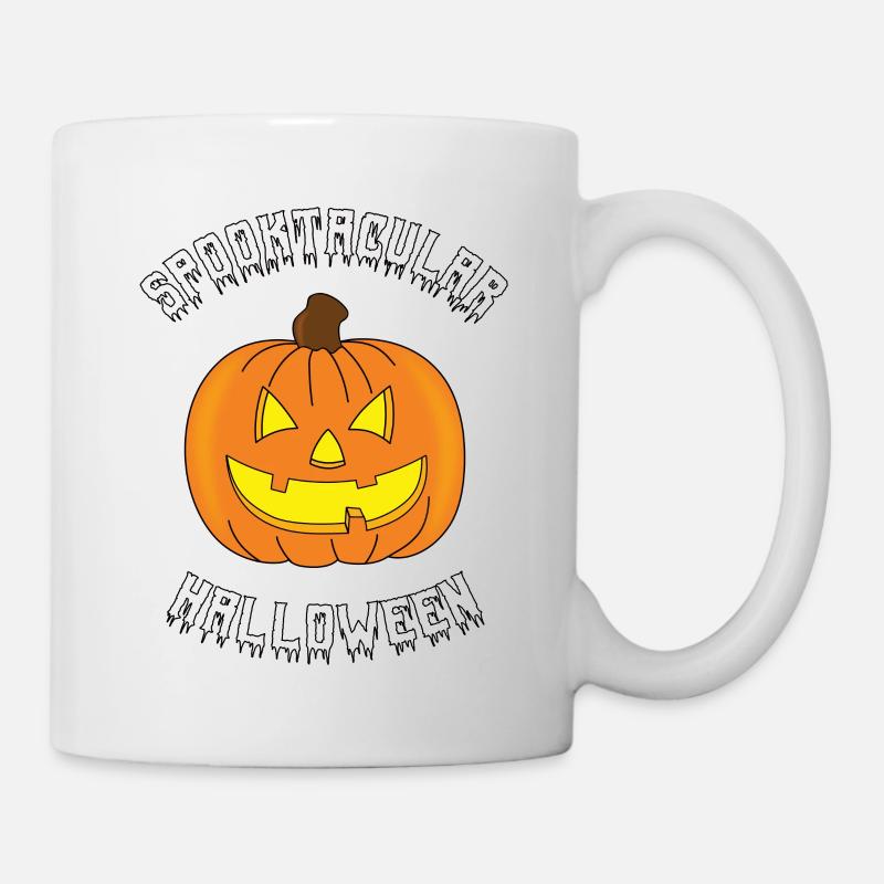 Spooktacular Halloween - Drôle de conception de citrouille - Mug blanc - blanc