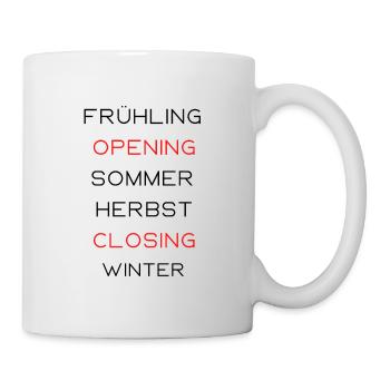 6 Jahreszeiten - Opening und Closing auf Mallorca! - Tasse - Weiß - Rechts