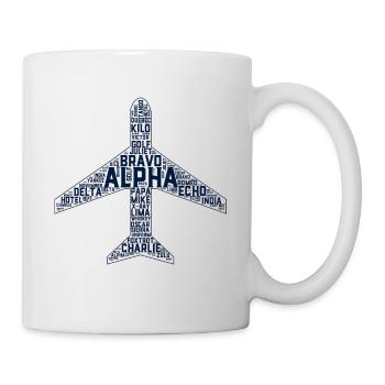 Airplane Flying Phonetic Alphabet Gift - Mug - white - Right