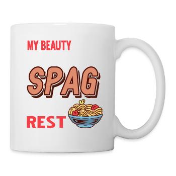 Spag résout le reste de mes problèmes T-Shirt amusant - Mug blanc - blanc - Droite