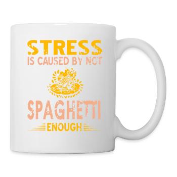 Stress Is Caused By Not Spaghetti Enough Funny - Mug - white - Right