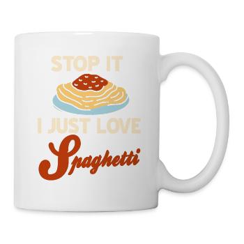 Stop It I Just Love Spaghetti Retro Funny Spag - Mug - white - Right