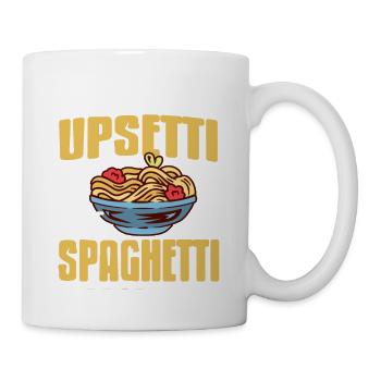 Less UPSETTI More SPAGHETTI Retro Funny Spag Lover - Mug - white - Right