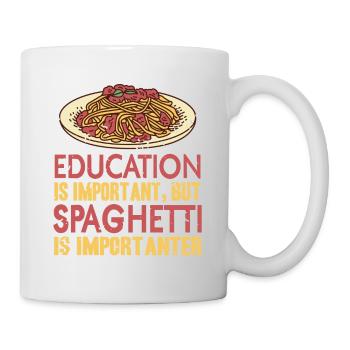 Education Is Important Spaghetti Is Importanter - Mug - white - Right