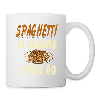 Spaghetti appelle et je dois aller drôle rétro - Mug blanc - blanc - Droite