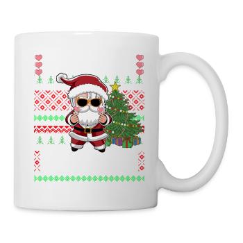 Santa K Pop Finger Heart, Noël des adolescentes - Mug blanc - blanc - Droite