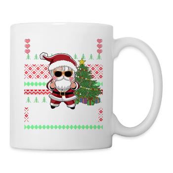 Hässlicher Weihnachtspullover Design K-Pop Weihnachtsmann - Tasse - Weiß - Rechts