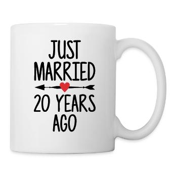 Just Married 20 Years Ago 20th Wedding Anniversary - Tasse - Weiß - Rechts