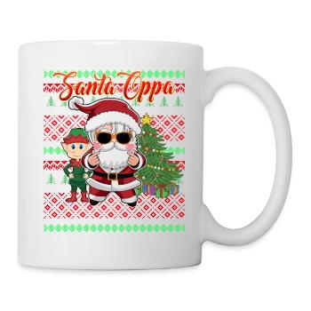 Cute Elf and Santa K-Pop Style Christmas - Mug - white - Right