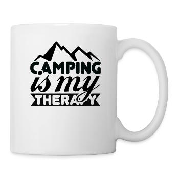 Camping is my therapy - Mug - white - Right