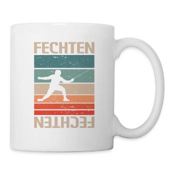 Retro Vintage Classic Fencing Fencer - Tasse - Weiß - Rechts