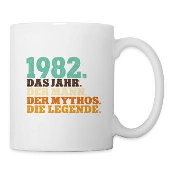 1982 Männer Geburtstag - Tasse - Weiß - Rechts