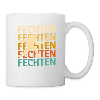 Retro Vintage Classic Fencing Fencer - Tasse - Weiß - Rechts