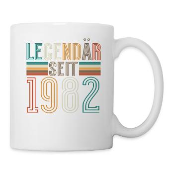 Legendär Seit 1982 Geburtstag - Tasse - Weiß - Rechts