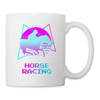 Retro Vintage Classic Horse Racing Equestrian - Tasse - Weiß - Rechts