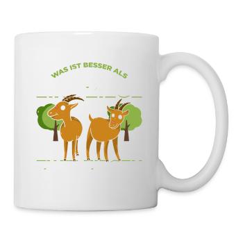 Was Ist Besser Als Eine Ziege Zwei Ziegen Geschenk - Tasse - Weiß - Rechts