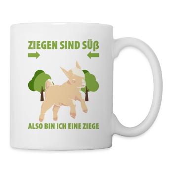 Ziegen Sind Süß Ich Bin Süß Also Bin Ich Eine Zieg - Tasse - Weiß - Rechts