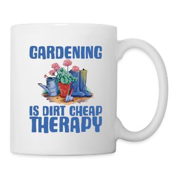 Gardening Is Dirt Cheap Therapy 3 - Mug - white - Right