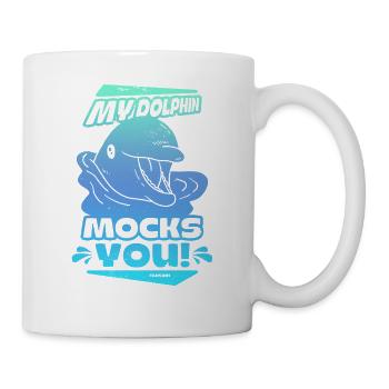 Delfin Delfinschule Säugetier Meer Delfinarium - Tasse - Weiß - Rechts