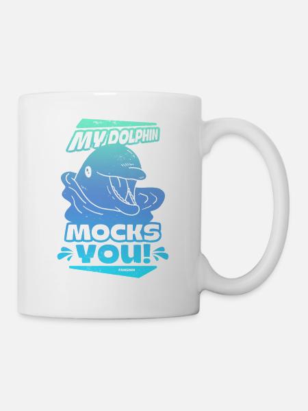 Delfin Delfinschule Säugetier Meer Delfinarium - Tasse - Weiß