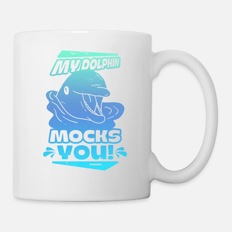 Delfin Delfinschule Säugetier Meer Delfinarium - Tasse - Weiß