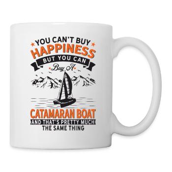 Je ne peux pas acheter du bonheur, mais catamaran - Mug blanc - blanc - Droite