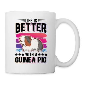 La vie est meilleure avec un cochon d’Inde Meerschweinchen - Mug blanc - blanc - Droite