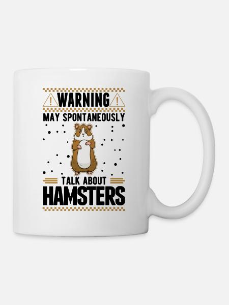 Warning Hamster Hamster Wheel Golden Hamster - Mug - white