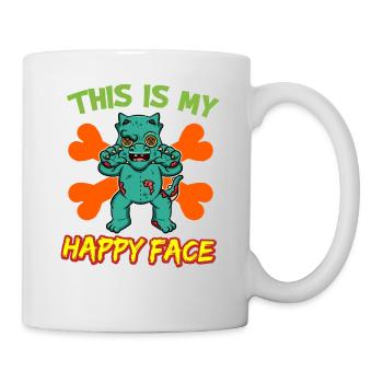 C’est mon visage heureux drôle de monstre d’Halloween - Mug blanc - blanc - Droite