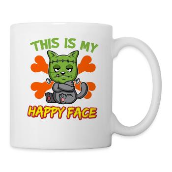 C’est mon visage heureux drôle de monstre d’Halloween - Mug blanc - blanc - Droite