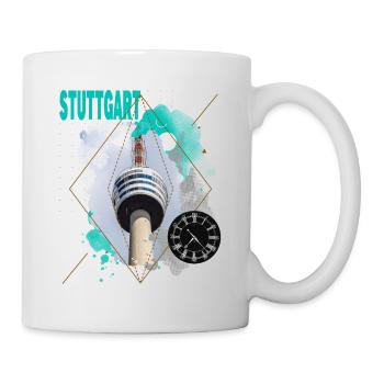 Stuttgart Germany City Skyline Vintage Retro - Mug - white - Right