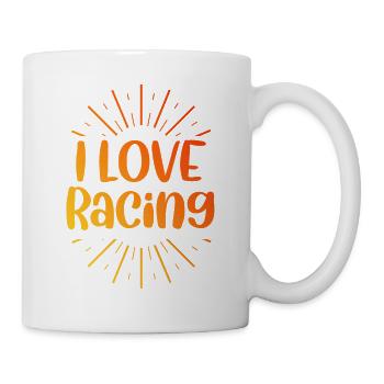 Ich liebe Rennen - Tasse - Weiß - Rechts