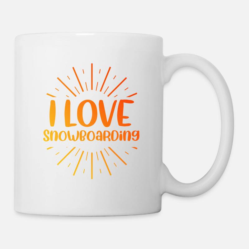 Ich liebe Snowboarding - Tasse - Weiß