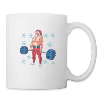 Christmas Pyjamas Workout Gym Santa Claus No - Mug - white - Right