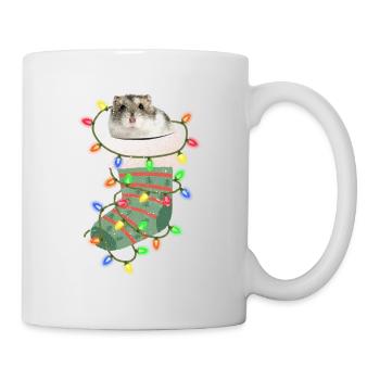 Hamster Weihnachten Pyjamas Socken Weihnachtsmann - Tasse - Weiß - Rechts