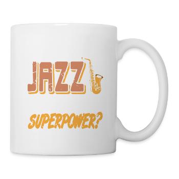I Can Play Jazz What's Your Superpower? Retro - Mug - white - Right