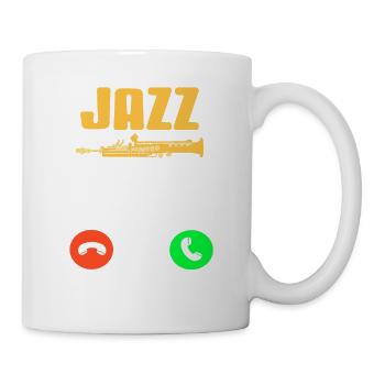 Jazz Is Calling Funny Retro Jazz Lover Designs - Mug - white - Right